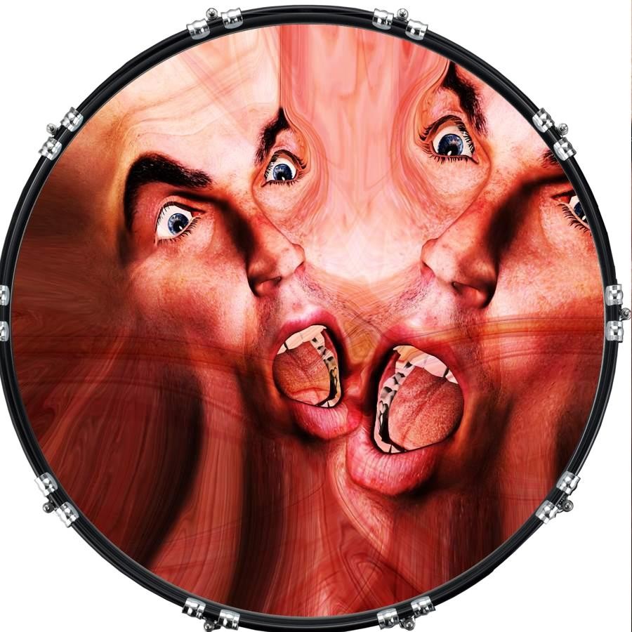 Custom 22" Kick Bass Drum Head Graphical Image Front Skin Faces 2