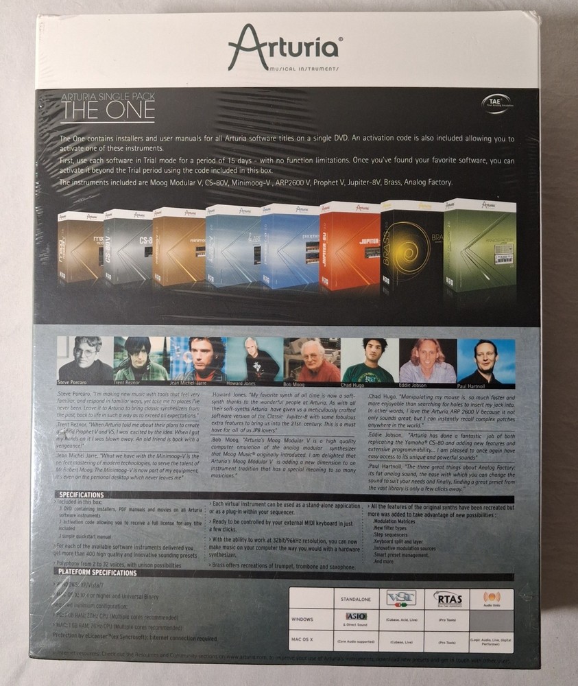 Arturia THE ONE Single Pack Software Bundle New Sealed Vintage Synth Samples