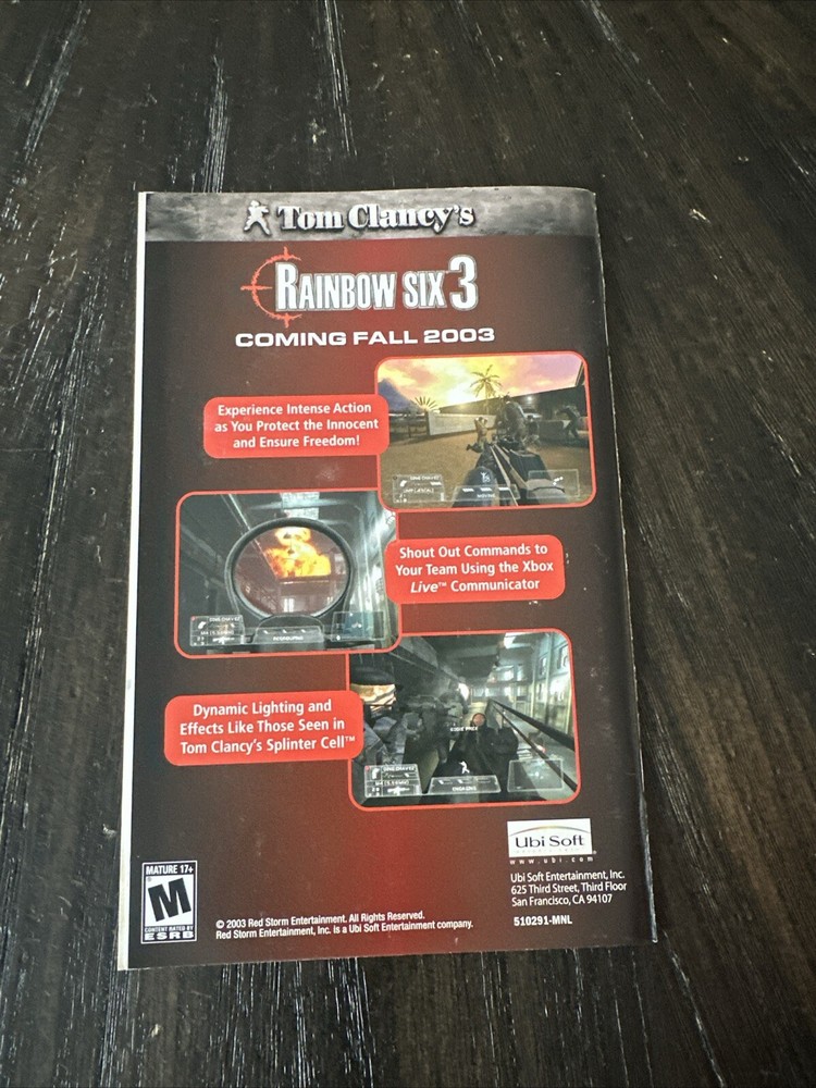 XBOX Manual Only Tom Clancys Ghost Recon Island Thunder