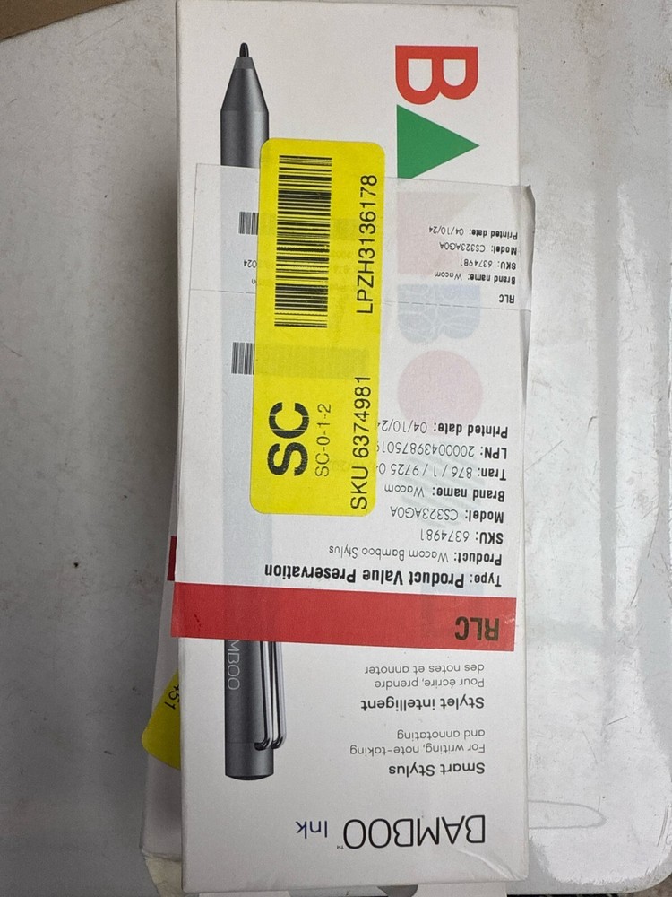 Wacom Bamboo Ink Smart Stylus for Windows Ink Second Generation CS323AG0A, Grey