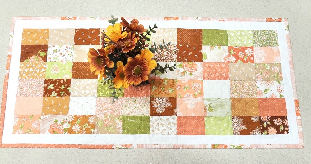 Harvest Autumn Second Spring Cinnamon & Cream Fall Handmade Small Table Quilt