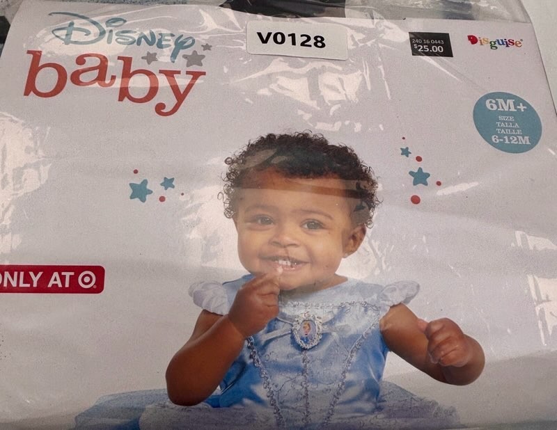 Disney Baby Infant Cinderella Tutu Dress with Cameo Costume, Size (6-12M), New