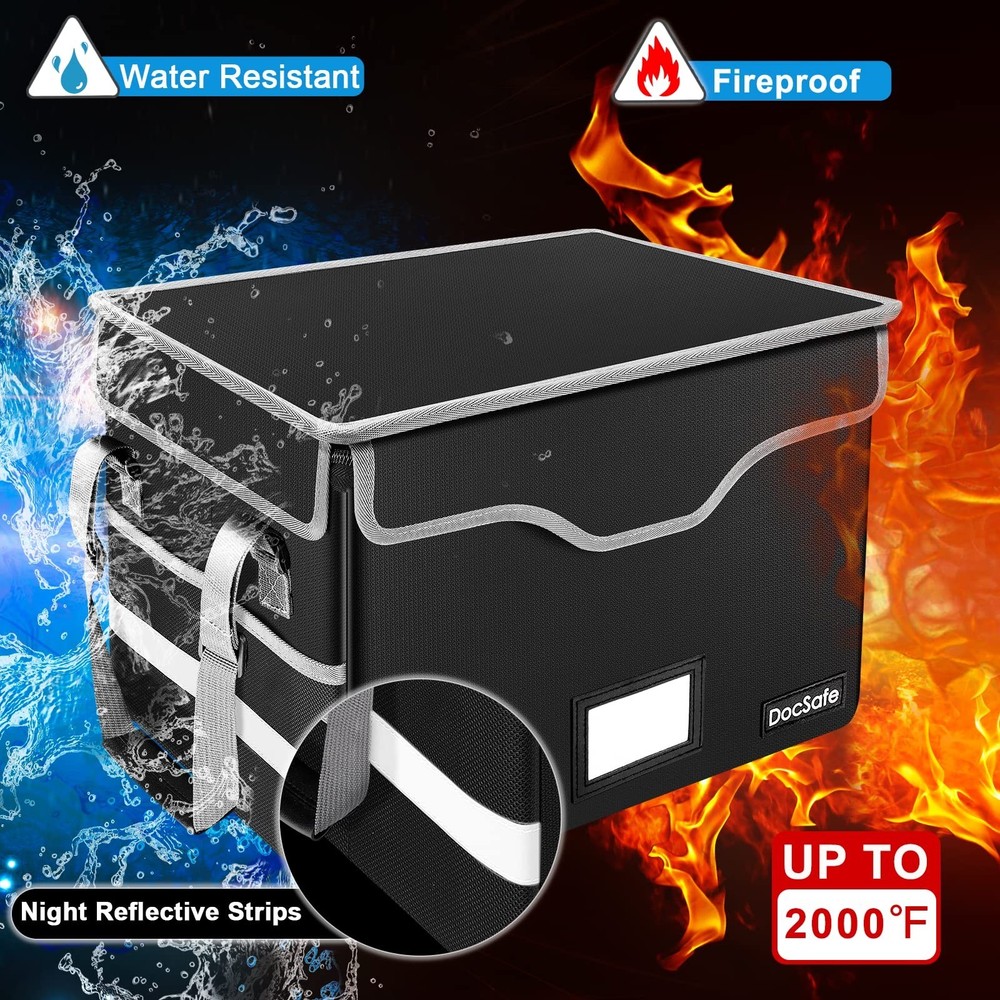 DocSafe Fireproof Document Box with Lock and Wheels