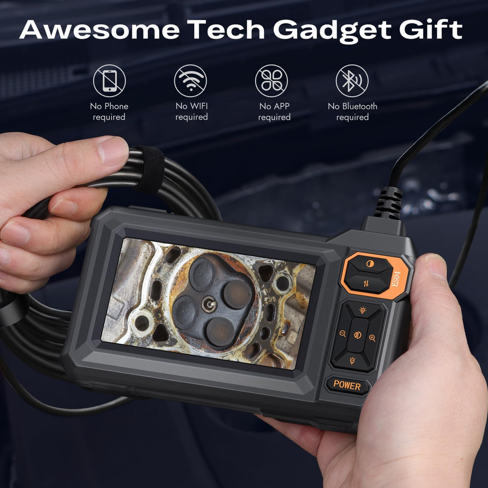 Endoscope Camera with Light, 1920P HD Borescope Inspection Camera with 4.3" IPS