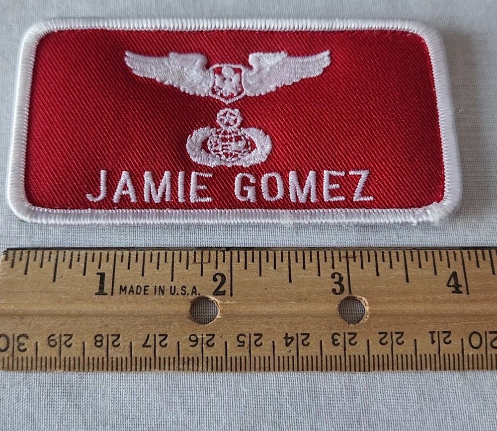 USAF Patch Jamie Gomez Flight Crew Name Tag