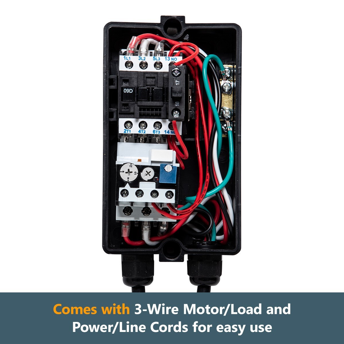 POWERTEC 71739 3-Phase Magnetic Switch Box, 220-240V, 3 HP, UL Approved