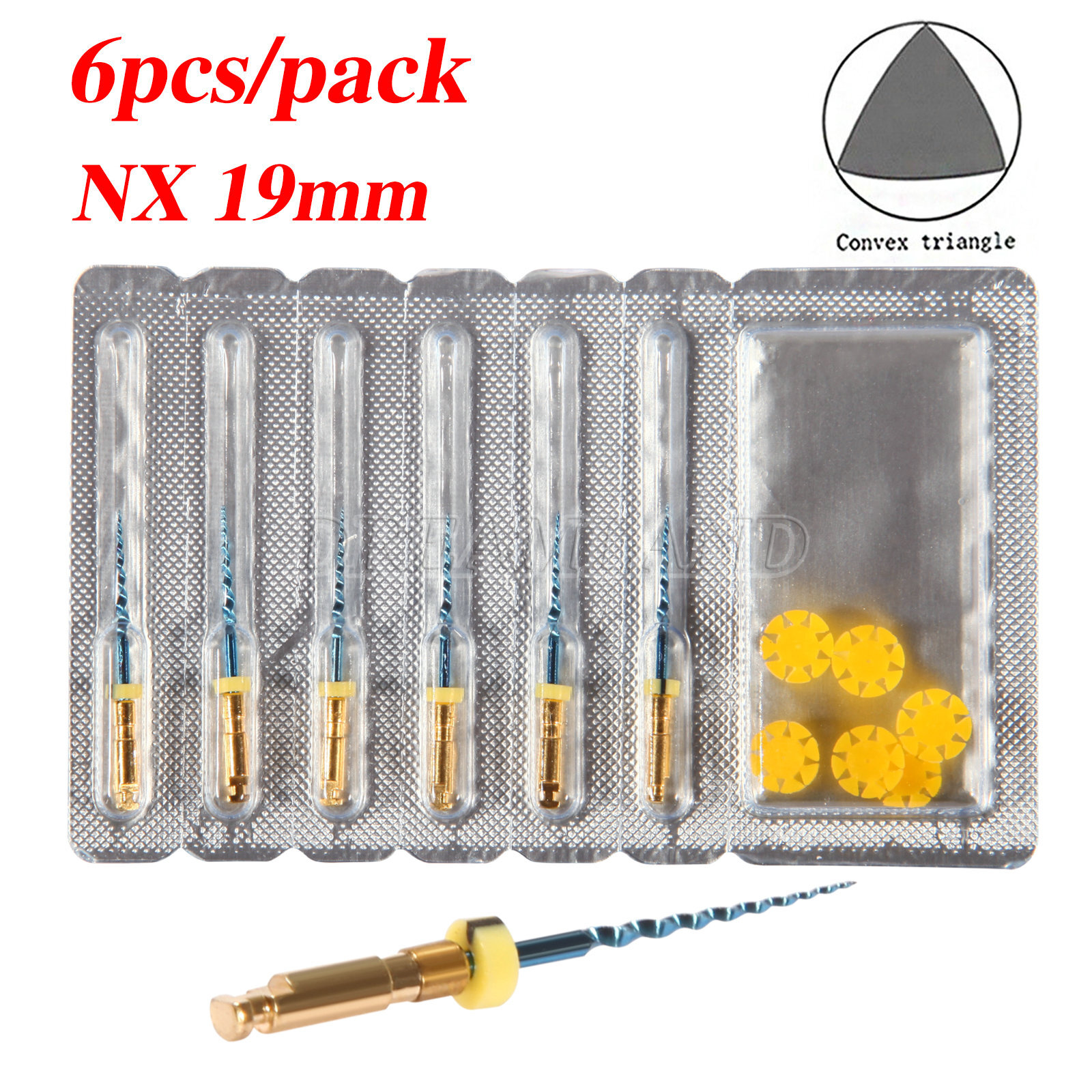 6pcs Dental Endo Files Canal Root Pre-shaper NiTi Rotary Engine Use USA NX