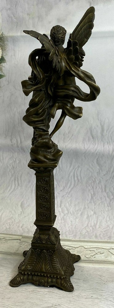 Solid Bronze Statue Lovers Cupid Psyche Romance Sculpture Figurine Deco LARGE NR