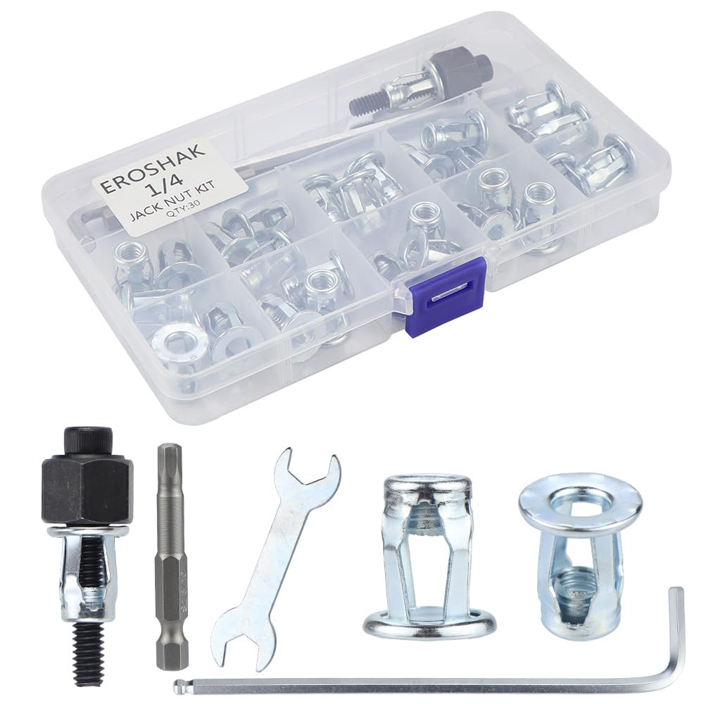 1/4 Jack Nut with Installation Tool Threaded Insert Nuts Nutserts Jack Nut Screw