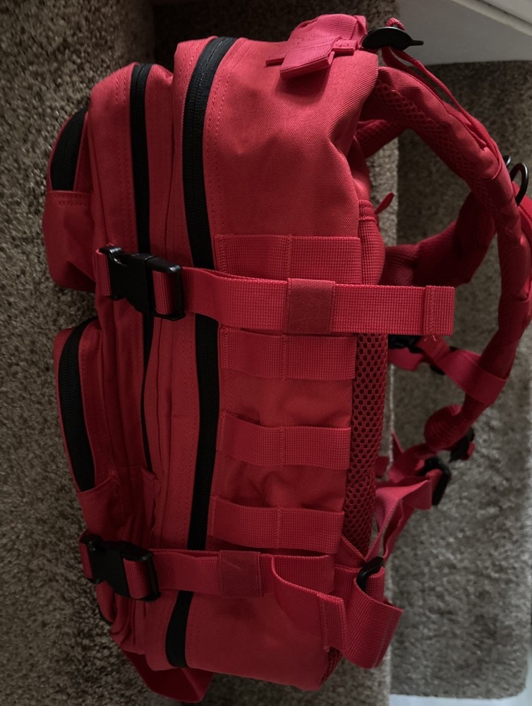 WOLFpak Tactical Backpack Elite Red w/Adjustable Padded Straps 17x12x10