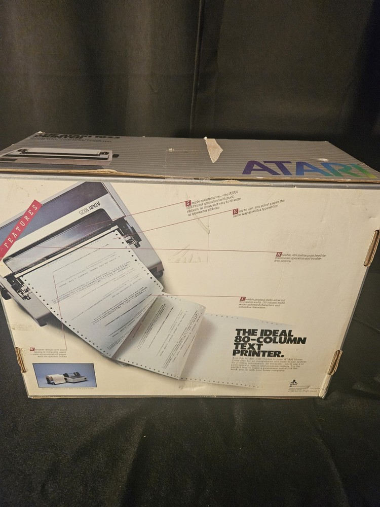 Atari 1025 Printer and Box - Tested Powers On READ