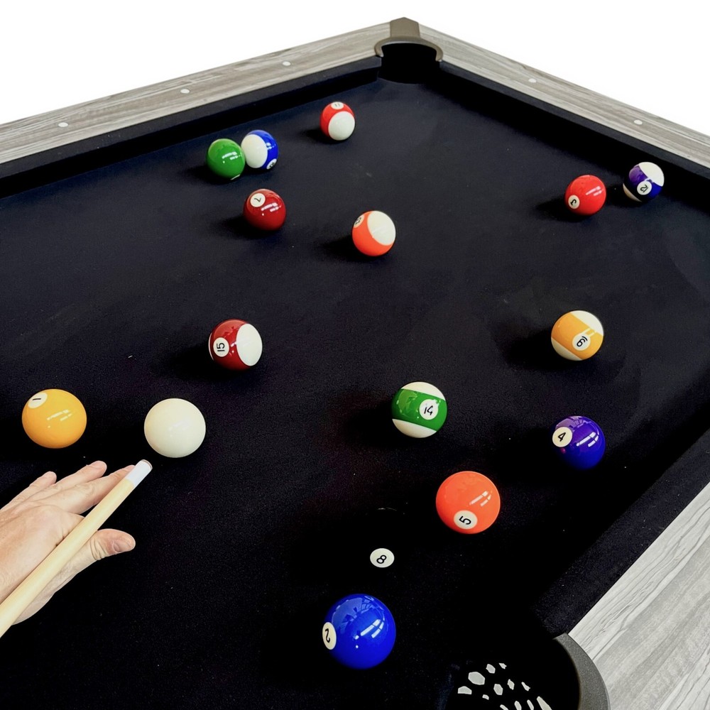 7 FT Pool Table Black Design Billiards with accessories – Neptune