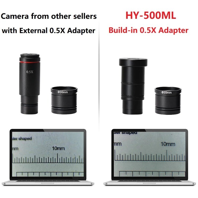 5MP Type-C USB2.0 Microscope Camera Built-in 0.5X Adapter HD Digital Eyepiece