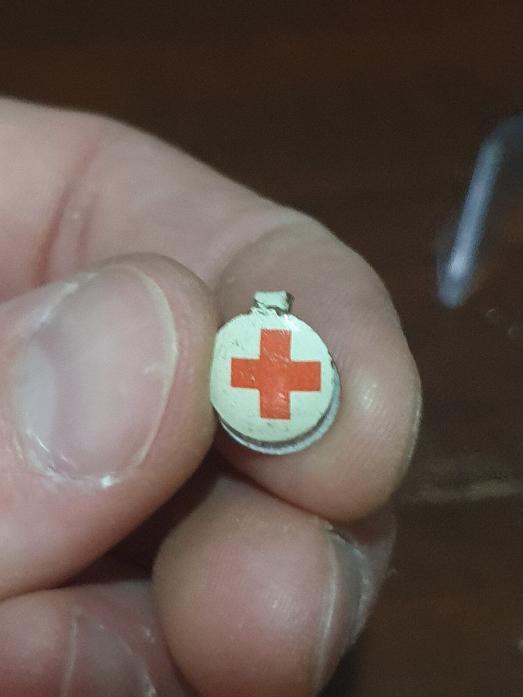 American Red Cross Tiny Fold Tab Button Vintage
