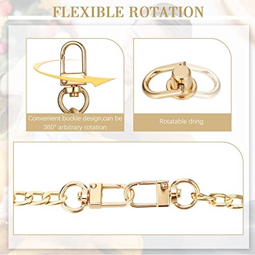 24 Pcs Purse Chain Strap D Ring Rivets Set Flat Purse Strap Extender