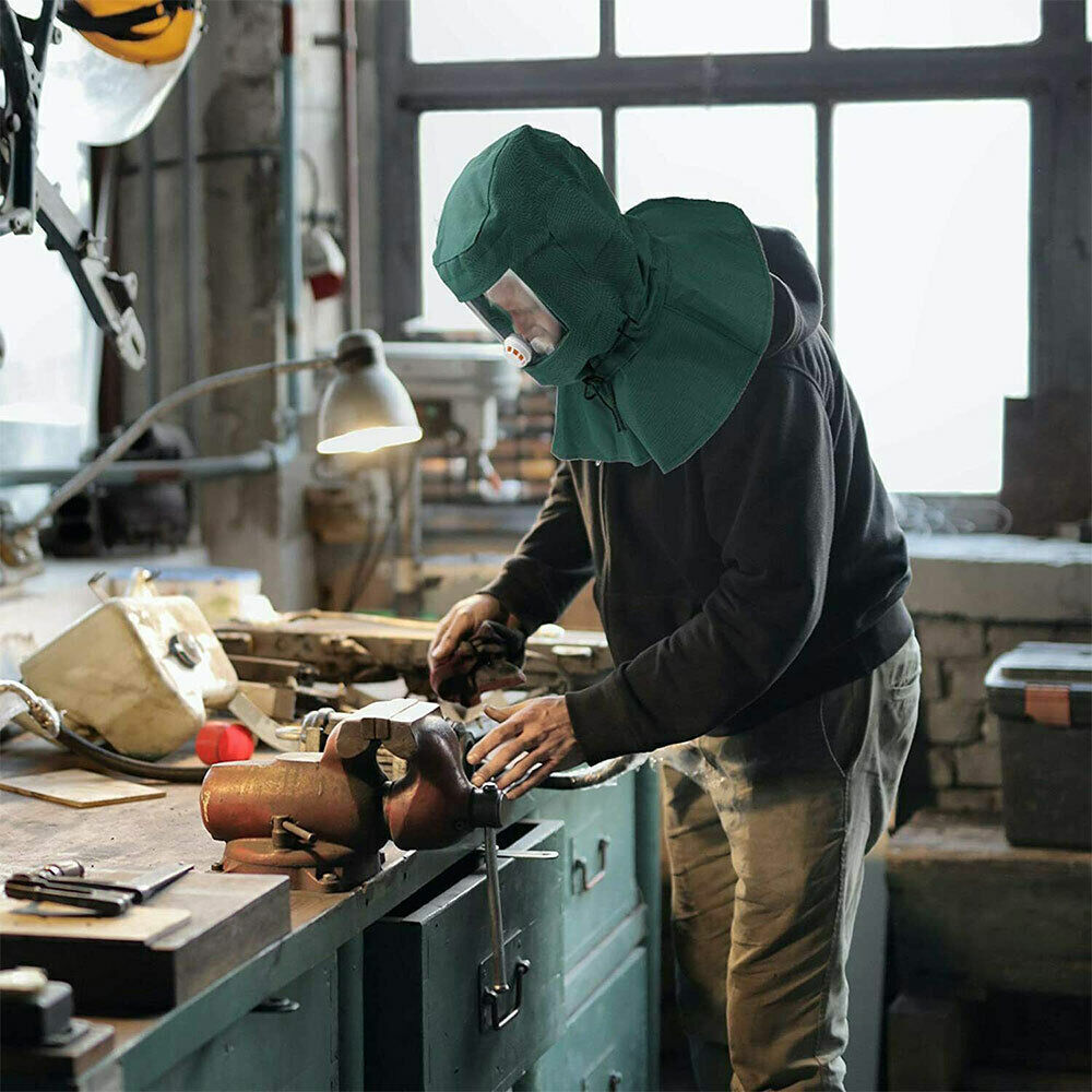 Sand Blasting Tool Anti-wind Dustproof Hood Caps Protective Face Shield US