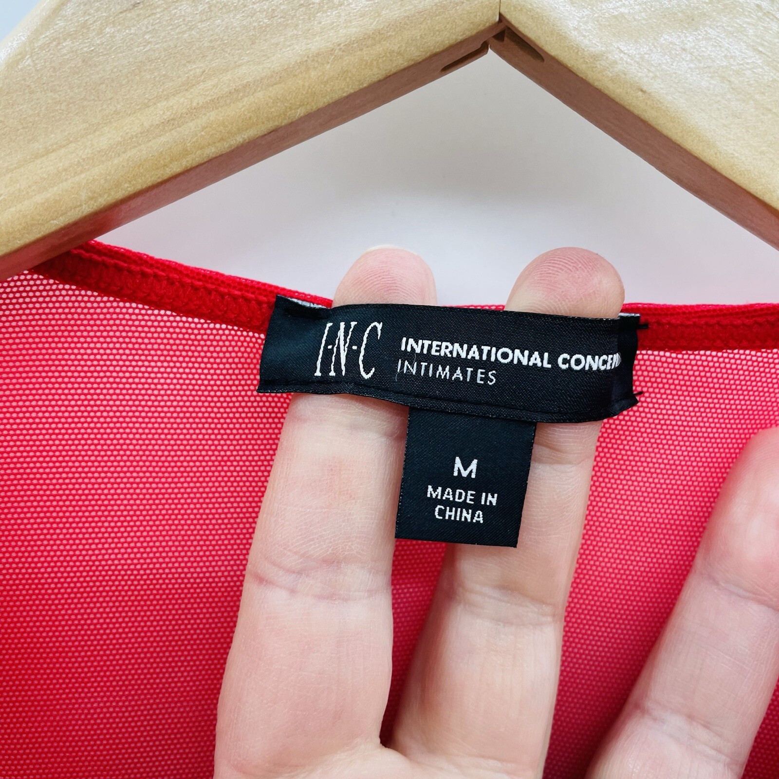 INC International Concepts Medium Not So Basic Long-Sleeve Mesh Bodysuit 2681