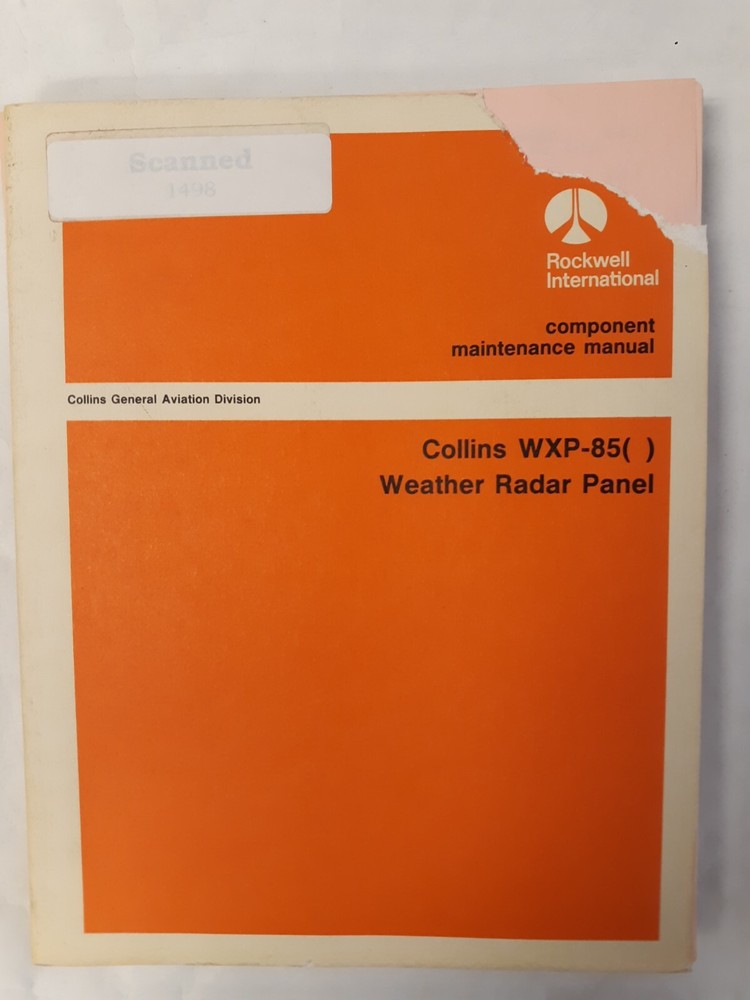 Collins WXP-85( ) Weather Radar Panel Component Maintenance Manual Original