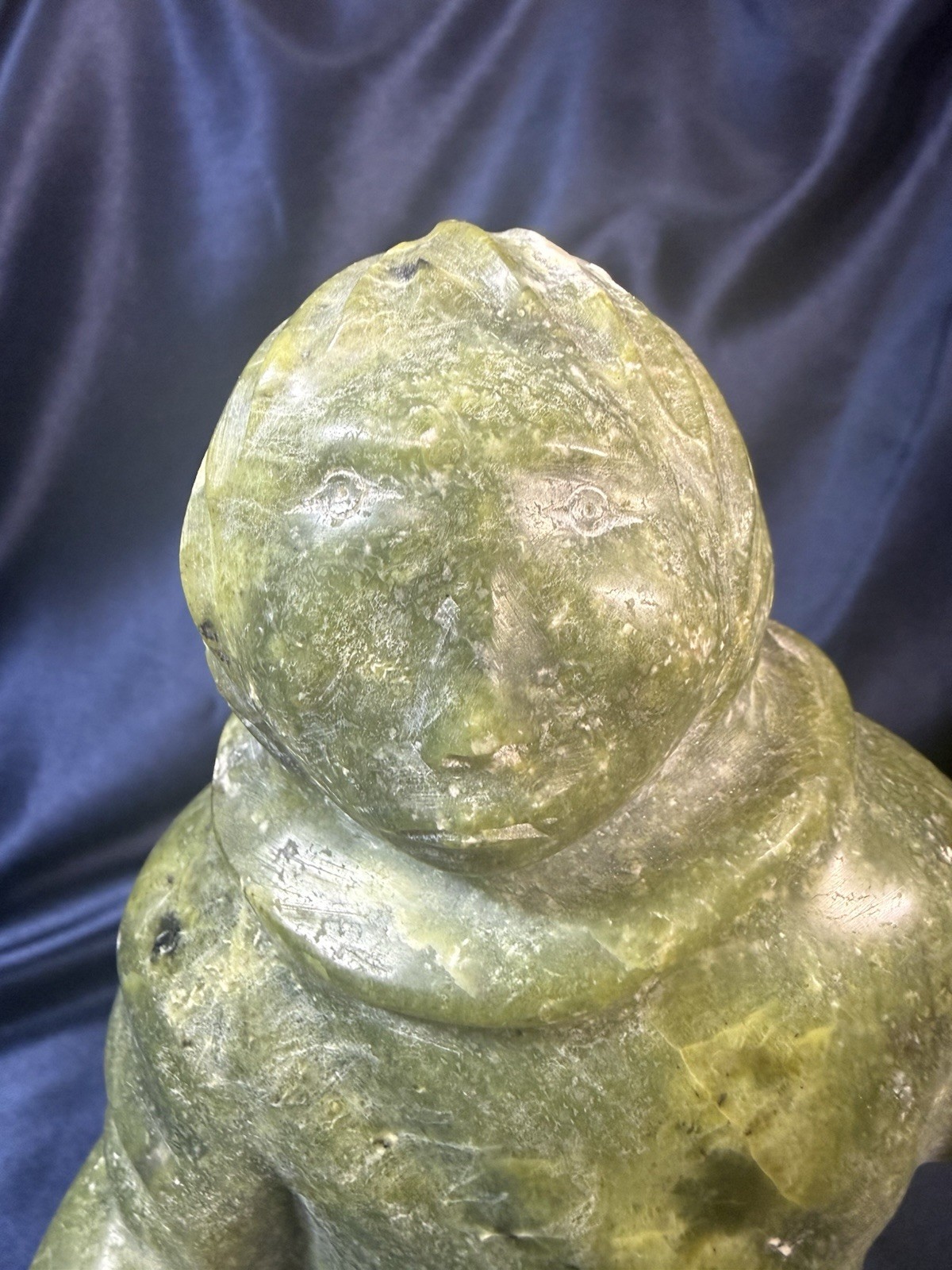 Inuit Tribal Soapstone/Serpentine Hand Carved Signed Sculpture, a Hunter Canada