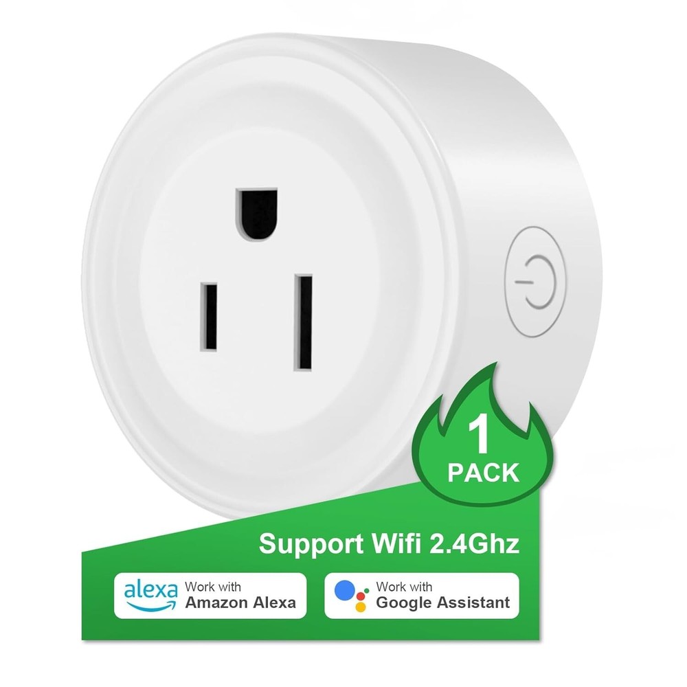 Smart WiFi Plug Work with Alexa&Google Assistant Remote Control&Voice Activation