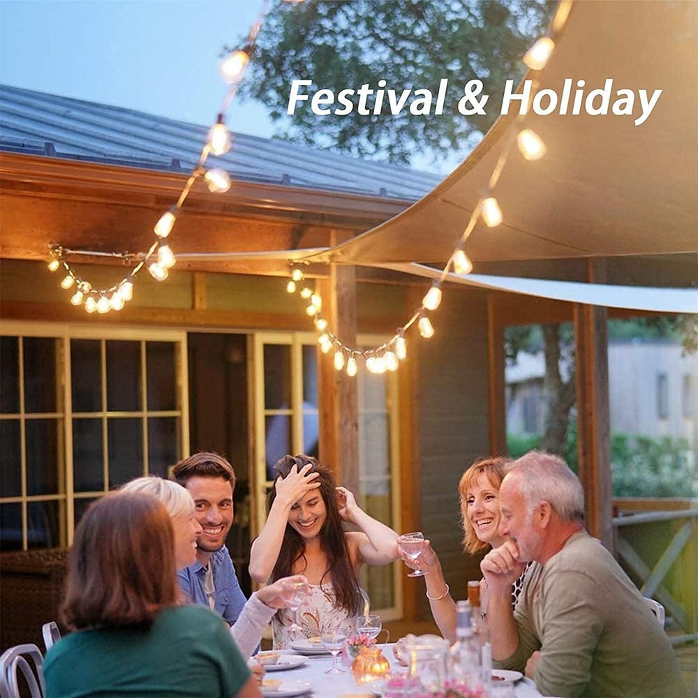 Durable Connectable Outdoor String Lights - Waterproof - 20FT with 22 Bulbs