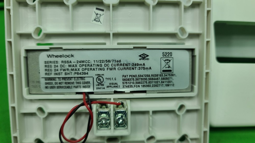 Wheelock RSSA-24MCC Amber Lens Fire Alarm Remote Strobe Ceiling White