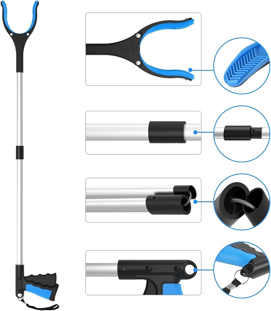 Foldable Grabber Tool with 360° Rotating Jaw