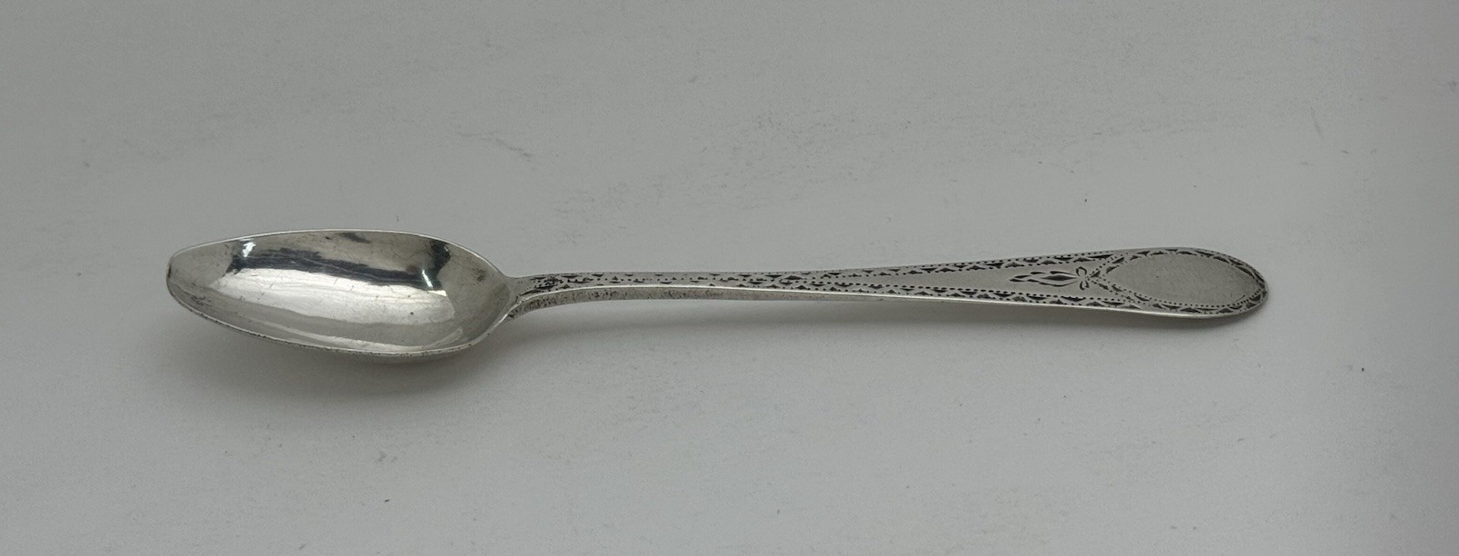 Early American Colonial Coin Silver Teaspoon James Black Philadelphia 1795