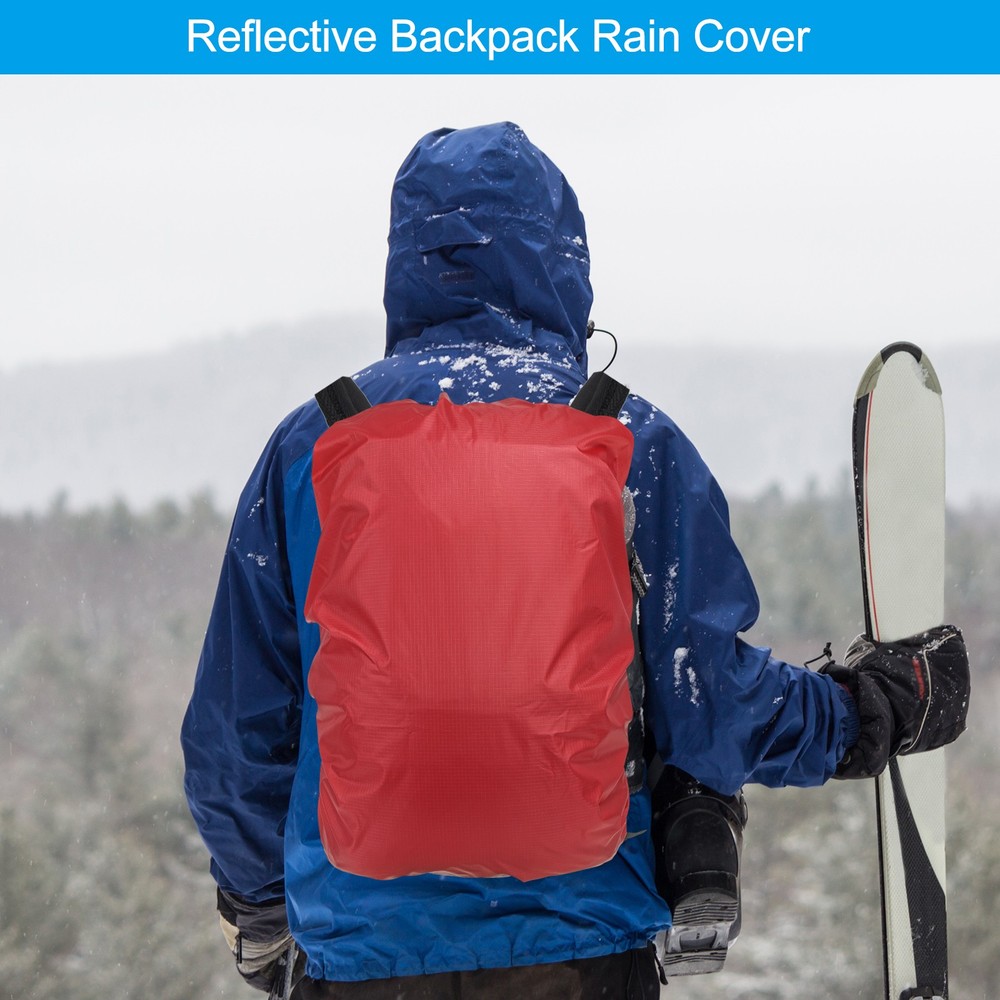 15-25L Backpack Rain Cover with Drawstring Bag, S, Red Checkered