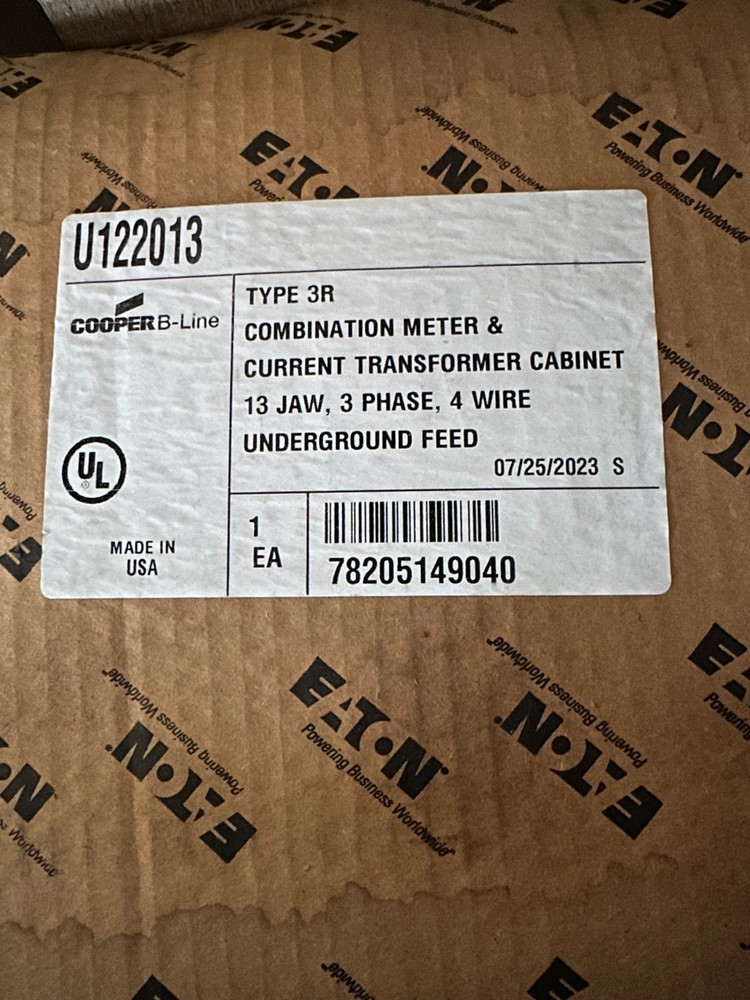 COOPER B-Line U122013 CT Meter Enclosure *UNDERGROUND*