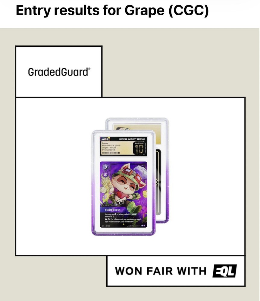 Graded Guard Grape CGC- CONFIRMED