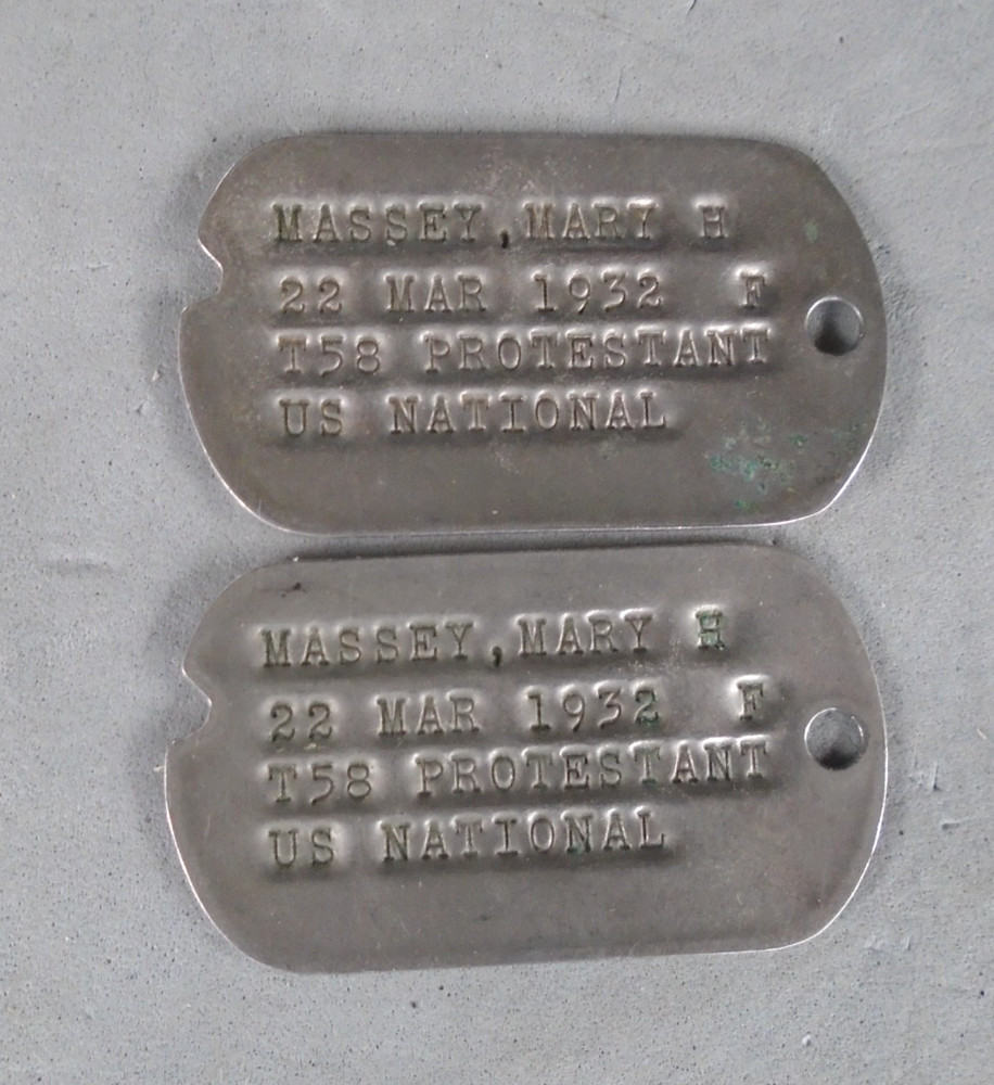 US dog tags marked US NATIONAL lot of two
