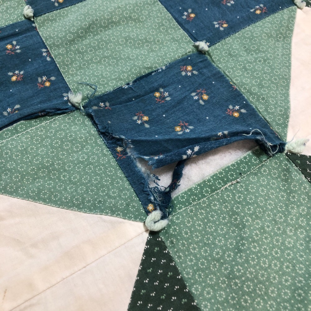 Handmade Patchwork Plaid Quilt Bedspread Blanket 94”x 82” Large