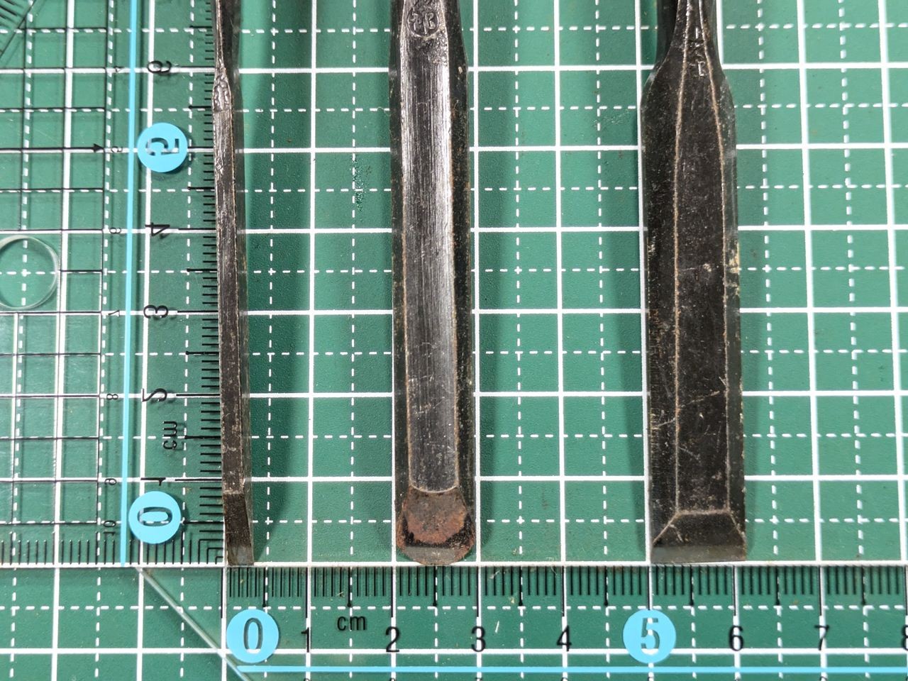 Japanese vintage chisel tataki Nomi Japan Signed Old 3.9.12.15.24.16mm RB058