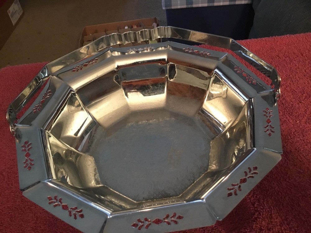 Continentil Silver Co. 10 Sided Metal Basket #3748