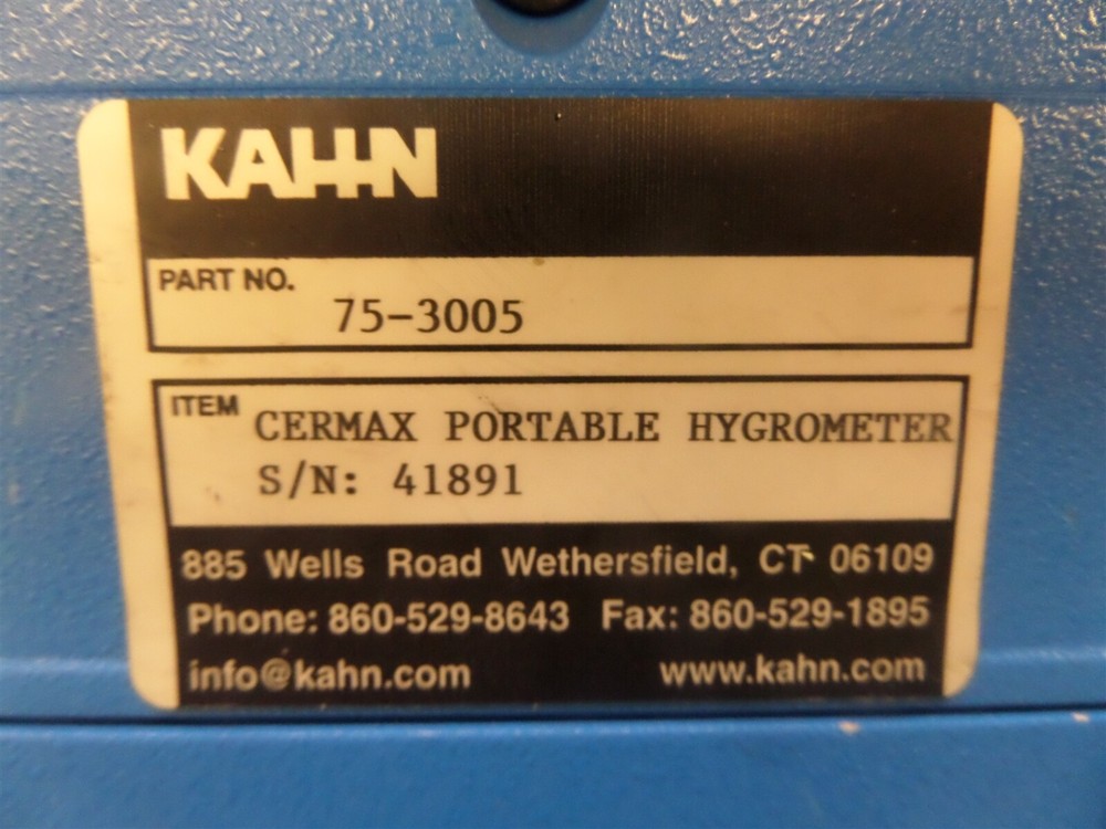 Kahn Cermax Portable Hygrometer Dewpoint Meter 75-3005 - Broken Hinge