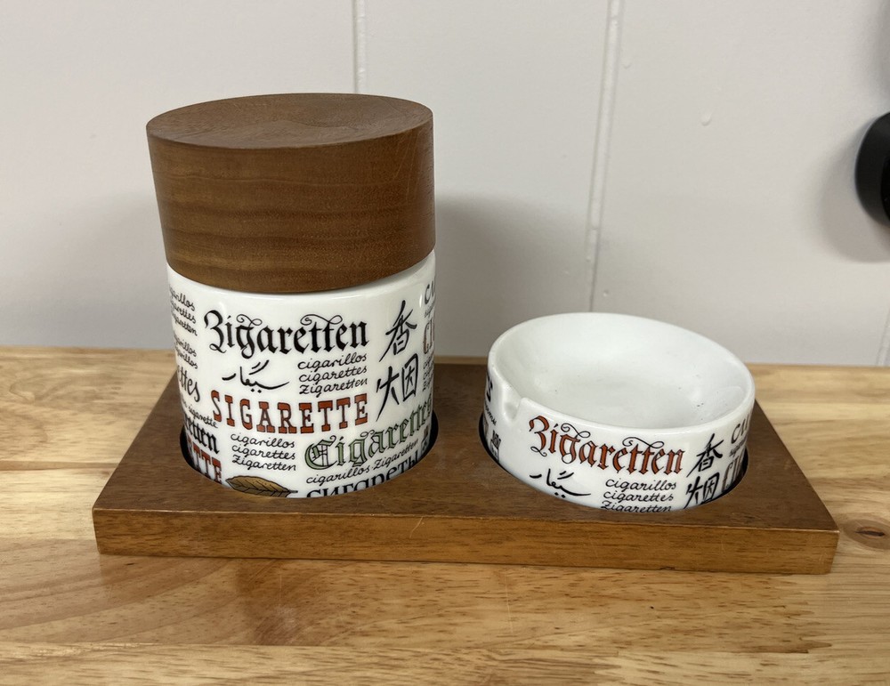 MCM Ashtray Ceramic Cigarette Tobacco Holder Cigarette Multiple Languages