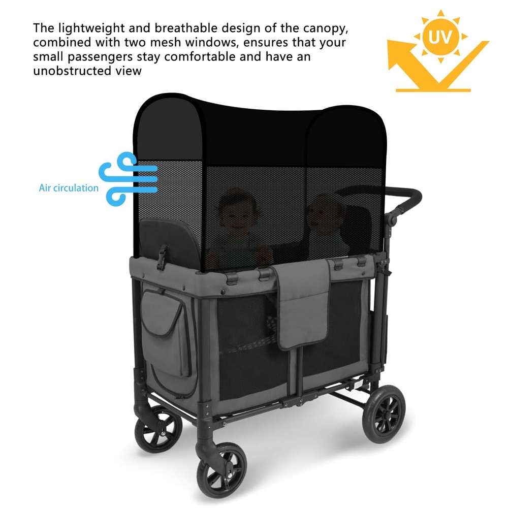 LUAATT Stretchy Panoramic Canopy Compatible with Wonderfold Stroller Wagons W2/W