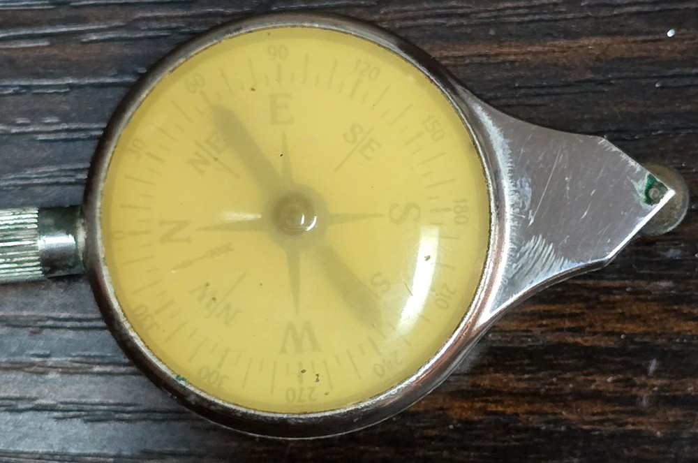 4½" German Opsimeter Map Measure Compass Adjustable Pencil Leather Case Nautical