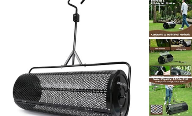 Compost Spreader Towable Peat Moss Spreader with Installation 44 Inch