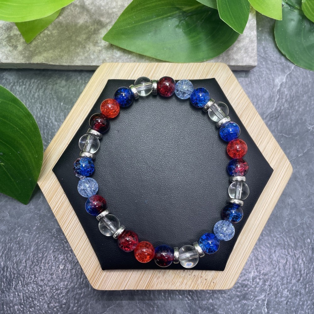 Handmade Bead Beaded Stackable 7.5” Plus Stretch Bracelet New Free Ship C1514