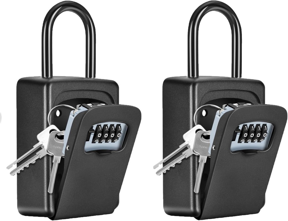 Portable Key Security Lock Box, Weatherproof, 2 Pack