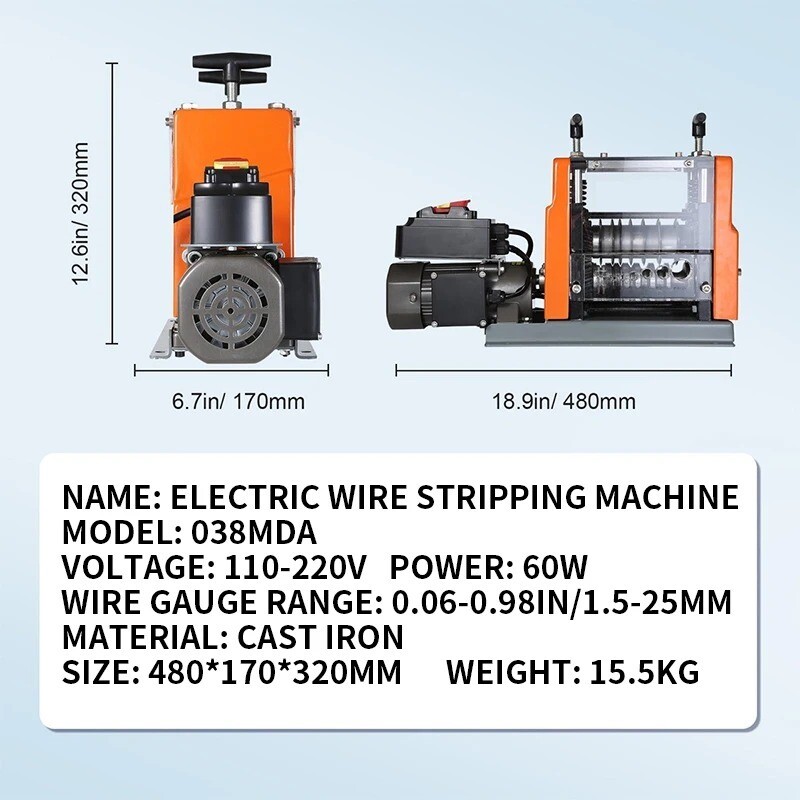 Electric Multi-Channel Wire Stripping Machine Waste Cable Skinning and Peeling