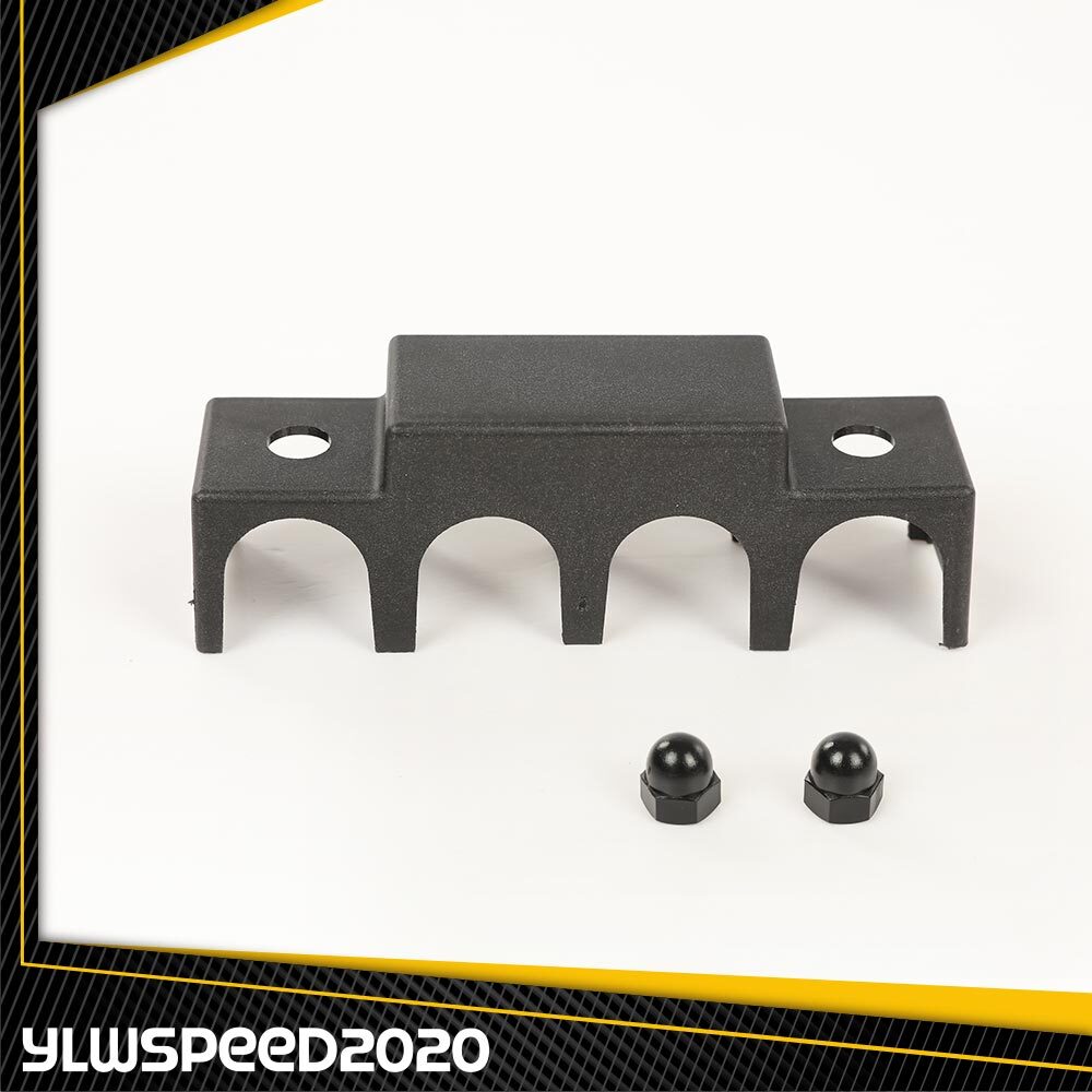 4 Post Busbar Power Ground Distribution block 12V 250A W/ Cover 5/16" Black