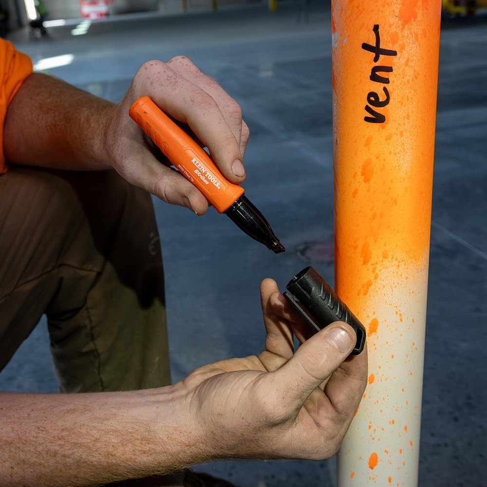 KLEIN TOOLS 861023 Skribes Permanent Markers, Chisel Tip, Professional-Grade Ink