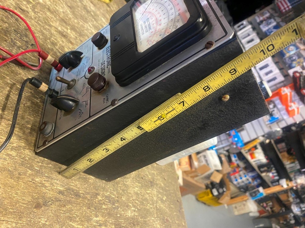 Vtg Electronic designs Model 100 Electronic Ohmmeter w/leads Voltmeter Works!
