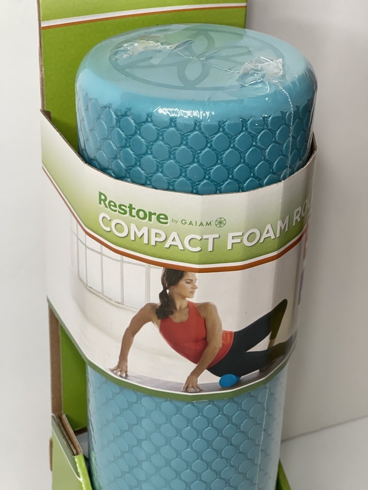 RESTORE COMPACT FOAM ROLLER BY GIAM TURQUOISE TEXTURED RECOVERY ROLLER EXERCISER