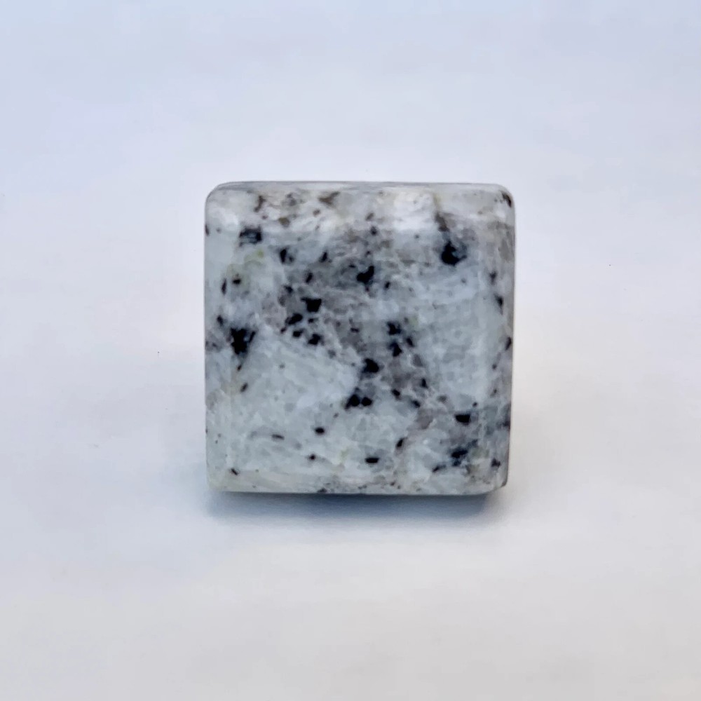 Marbled Decorative Gray Stone Drawer Knobs W/ Black Backing 1.5" (12 Pack)