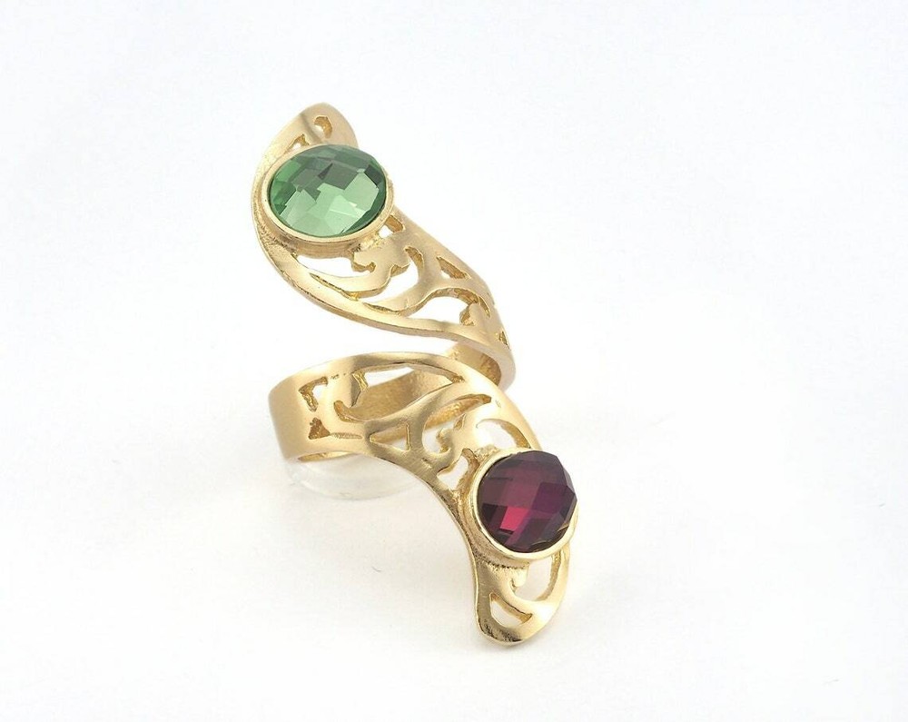Adjustable Ring Bezel (8x10mm) Raw brass (18mm 8US inner size - Adjustable 3672