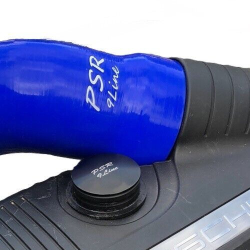 Porsche 997 Resonator Delete Air Box Modification with Blue Induction Pipe Plug